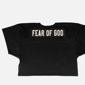 NWT FEAR OF GOD Black Mesh Short Sleeve Football Jersey. Size S/M